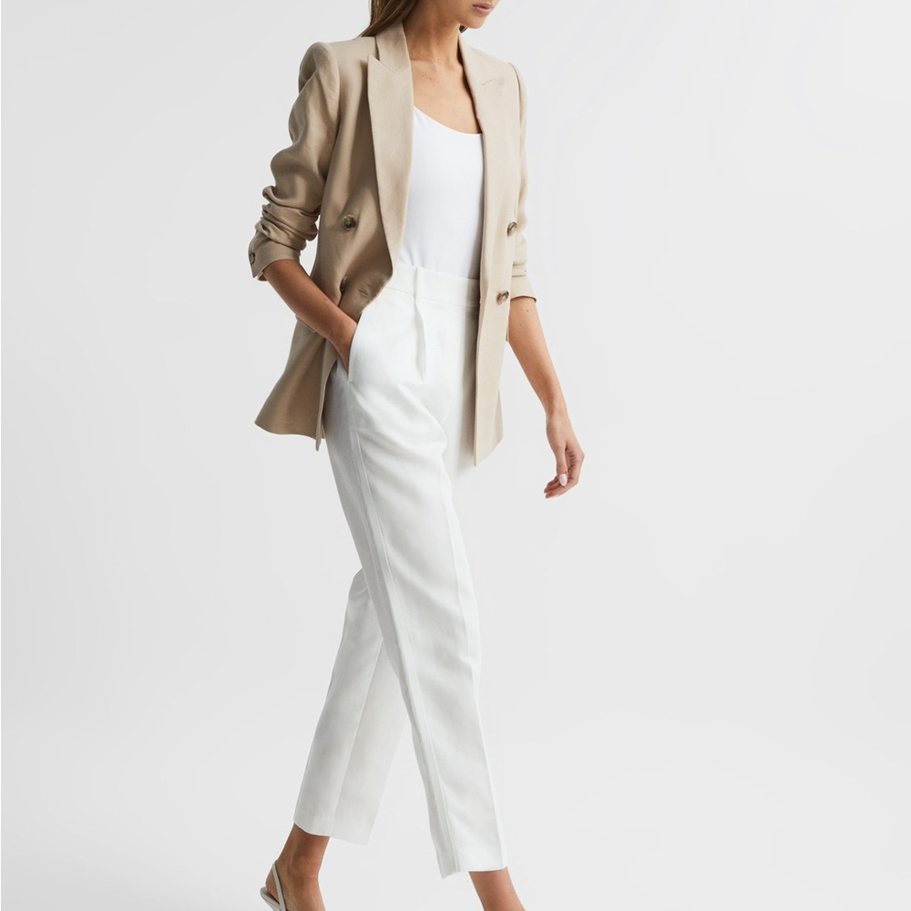 Reiss Shae White  Ankle Tapered Pants